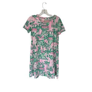 Lilly Pulitzer Pink Mandevilla Baby‎ Always Worth It Cody T-Shirt Dress Size XS
